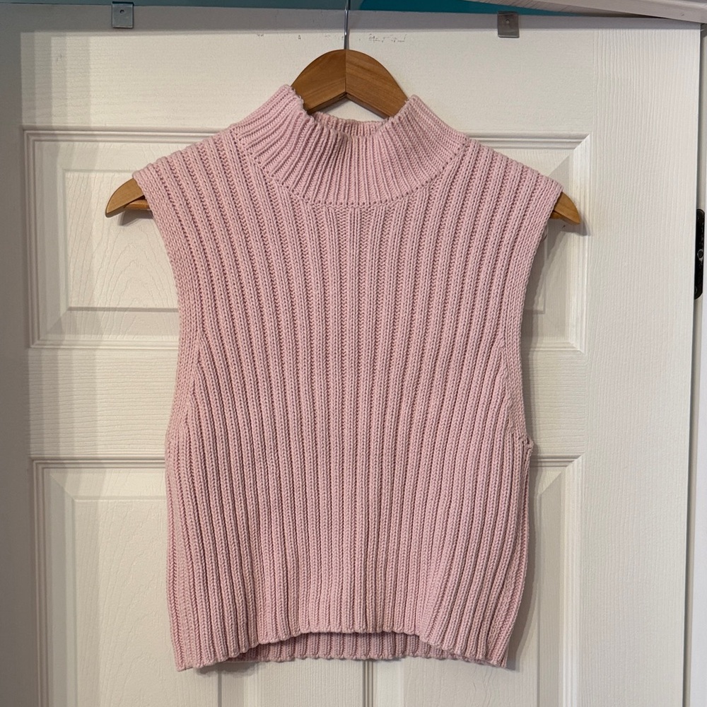 Zara Light Pink Ribbed Turtleneck Sweater